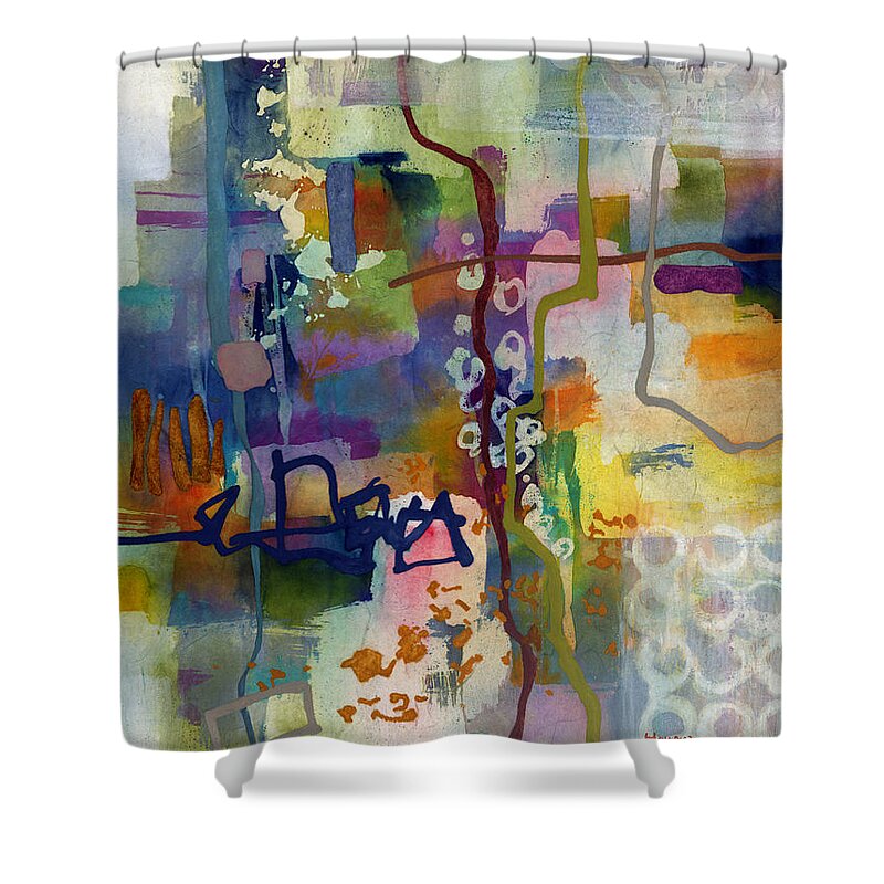 Abstract Shower Curtain featuring the painting Vintage Atelier 2 by Hailey E Herrera