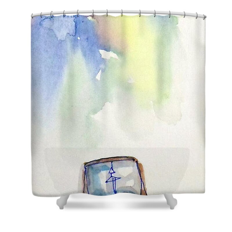  Shower Curtain featuring the painting Vintage beauty by Asha Sudhaker Shenoy
