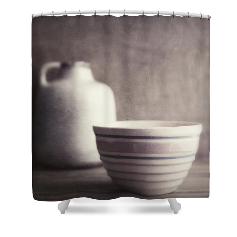 Bowl Shower Curtain featuring the photograph Vintage Bowl with Jug by Tom Mc Nemar