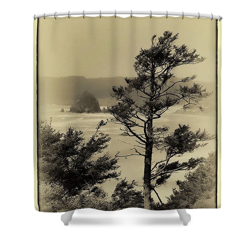 Cannon Beach Shower Curtain featuring the photograph Vintage Cannon Beach by David Patterson