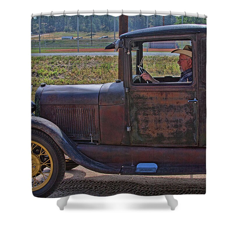 Automotive Shower Curtain featuring the photograph Vintage Character by Alana Thrower