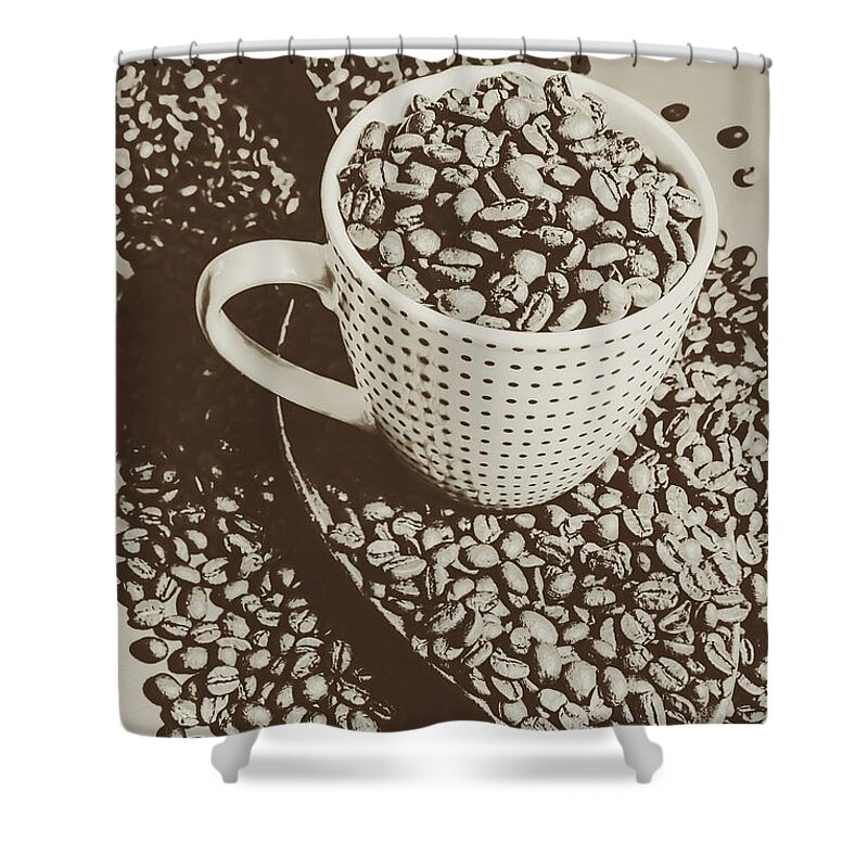 Classic Shower Curtain featuring the photograph Vintage coffee art. Stimulant by Jorgo Photography