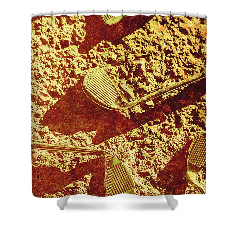 Vintage Shower Curtain featuring the photograph Vintage golf irons by Jorgo Photography