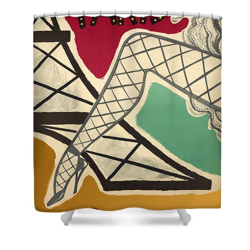 Paris Shower Curtain featuring the painting Vintage Paris Cabaret by Mindy Sommers