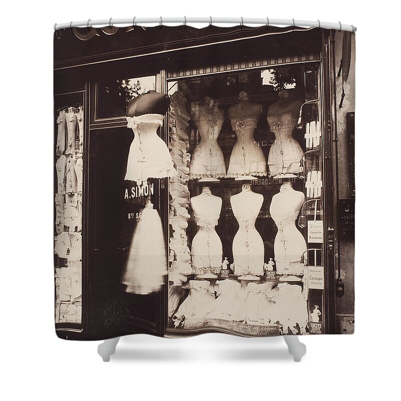 Vintage Paris Shower Curtain featuring the painting Vintage Paris Corsets Ladies Fashion by Mindy Sommers