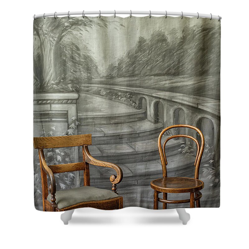 Vintage Shower Curtain featuring the photograph Vintage photo studio by Patricia Hofmeester