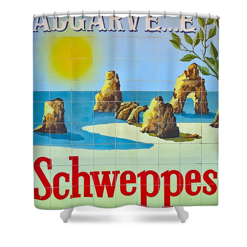 Schweppes Shower Curtain featuring the photograph Vintage Schweppes Algarve Mosaic by Angelo DeVal