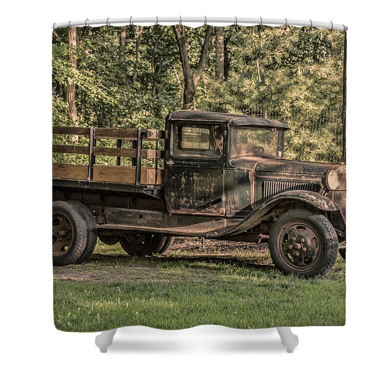 Vintage Shower Curtain featuring the photograph Vintage Truck by Cathy Kovarik