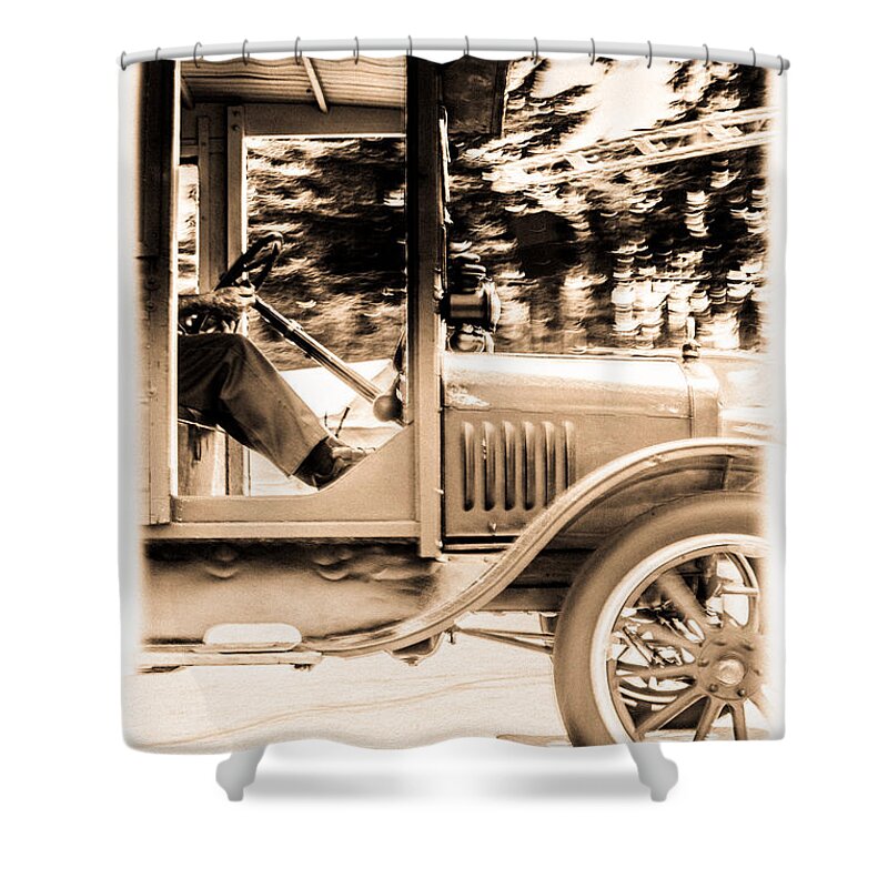 Antique Truck Shower Curtain featuring the photograph Vintage Trucking by Pamela Taylor