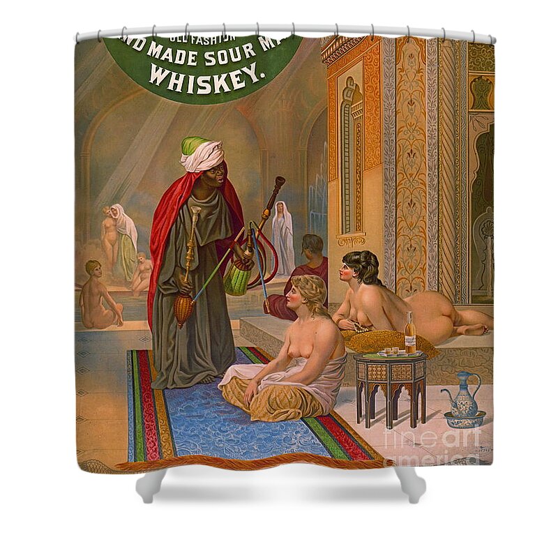 Vintage Whiskey Advertisement 1883 Shower Curtain featuring the photograph Vintage Whiskey Ad 1883 by Padre Art