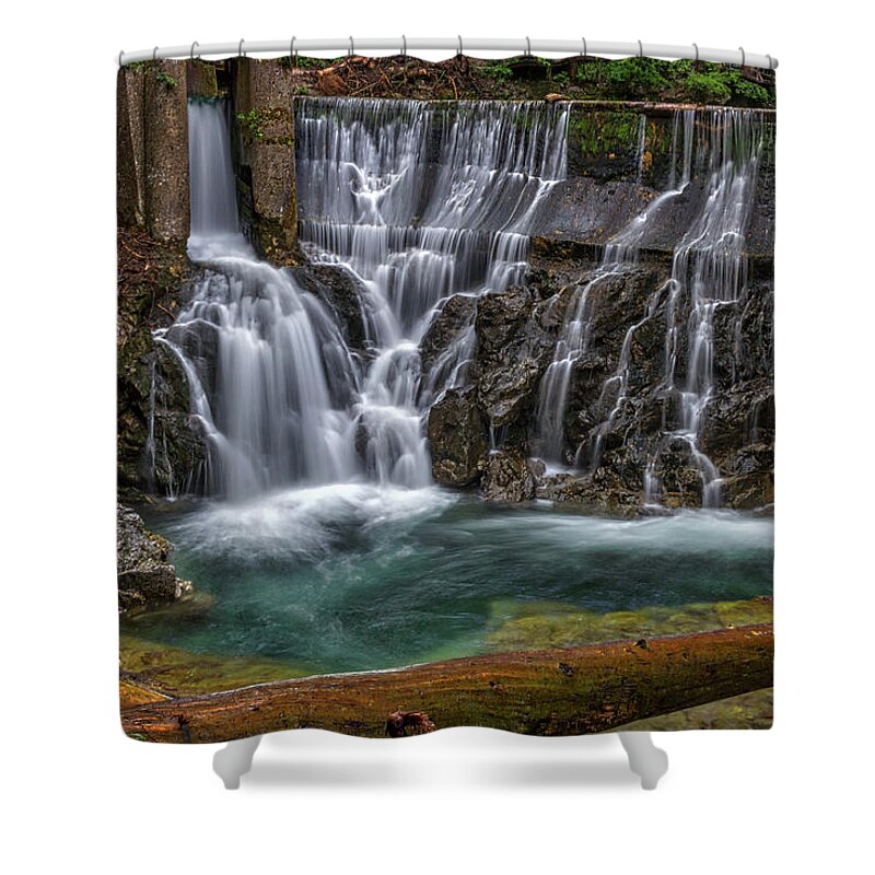 Slovenia Shower Curtain featuring the photograph Vintgar Gorge Waterfall - Slovenia by Stuart Litoff