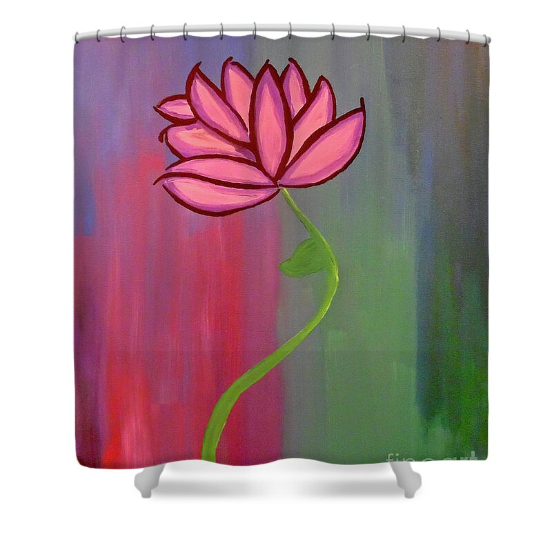Purple Flower Shower Curtain featuring the painting Violet Bloom by Jilian Cramb - AMothersFineArt