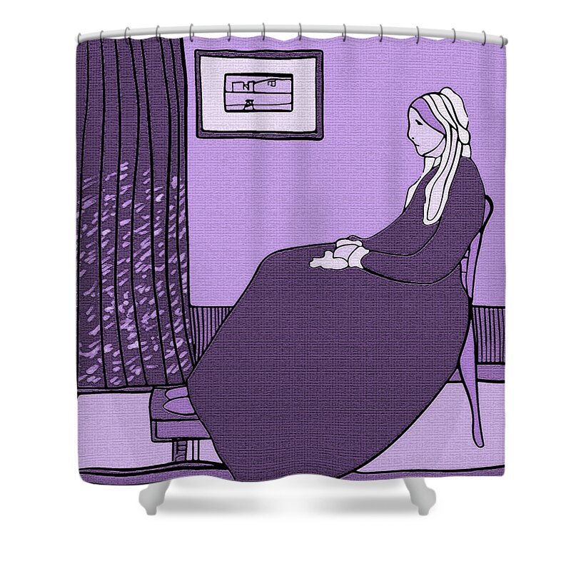 Violet Shower Curtain featuring the digital art Violet Whistler's Mother by Piotr Dulski