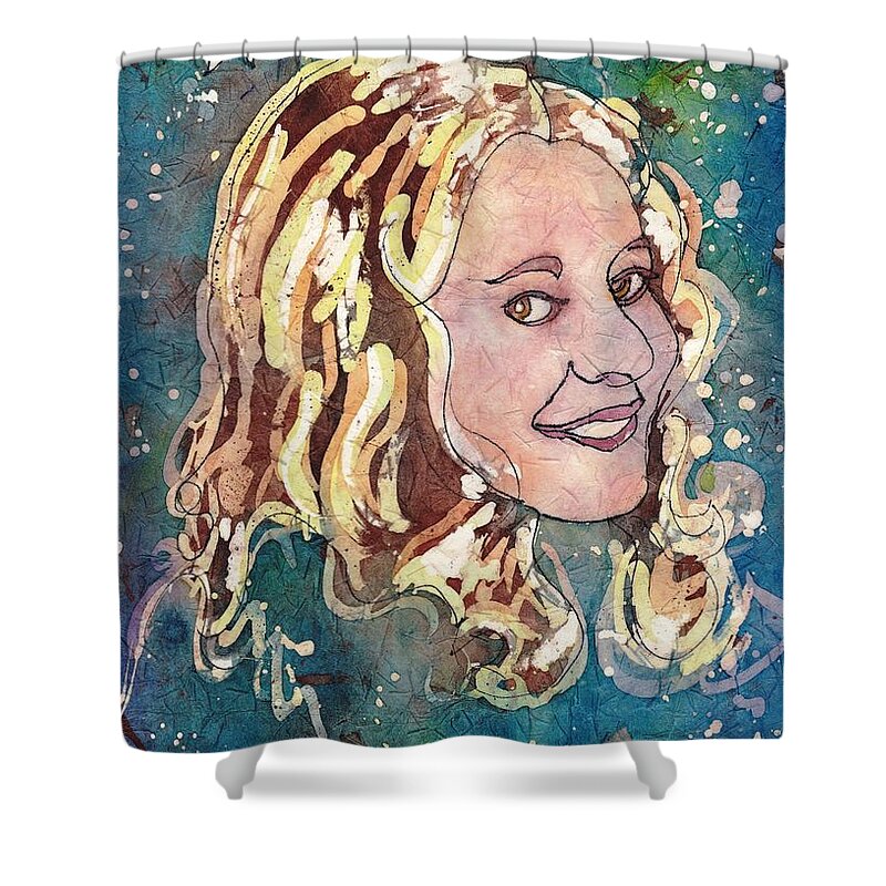 Zodiac Shower Curtain featuring the painting Virgo by Ruth Kamenev