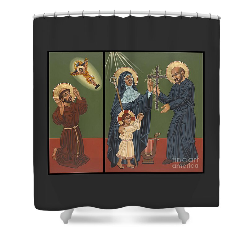 Viriditas Diptych Shower Curtain featuring the painting Viriditas Diptych by William Hart McNichols
