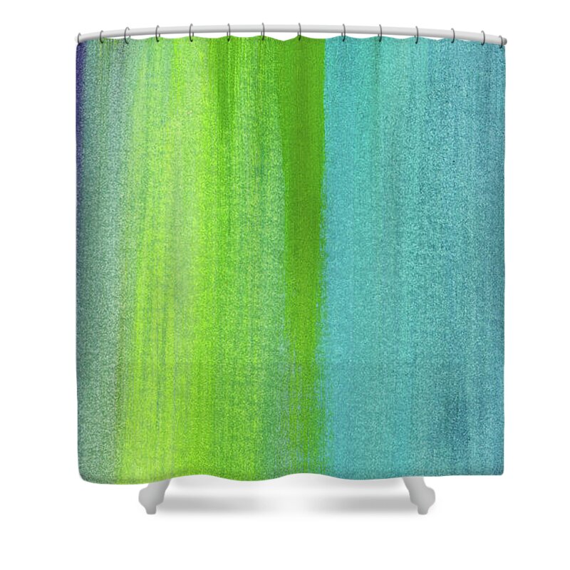 Abstract Shower Curtain featuring the painting Vishnu- Art by Linda Woods by Linda Woods
