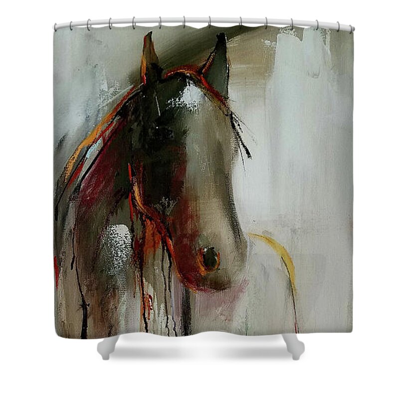 Horse Shower Curtain featuring the painting Vision by Cher Devereaux