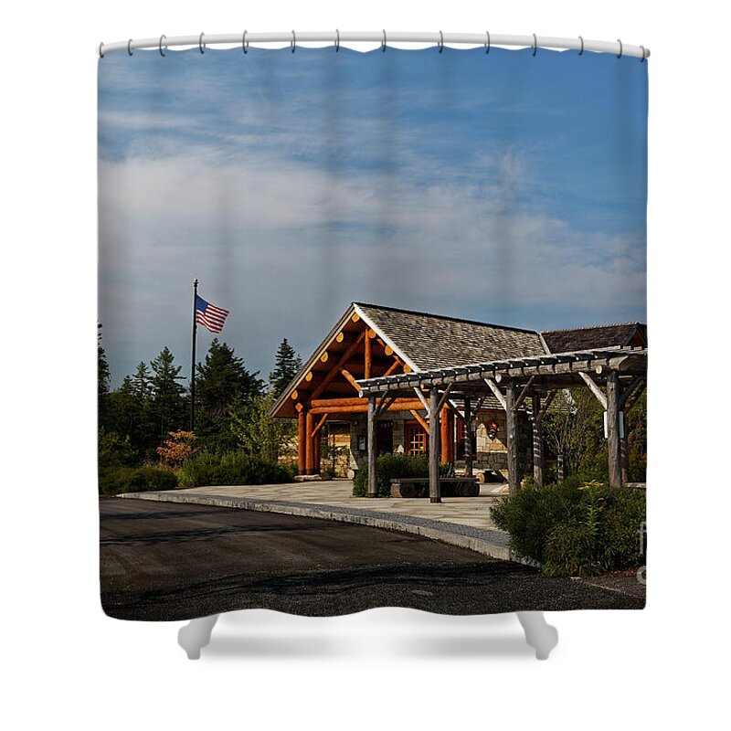 National Park Shower Curtain featuring the photograph Visitors Center, Schoodic Woods campground, Maine, USA by Kevin Shields