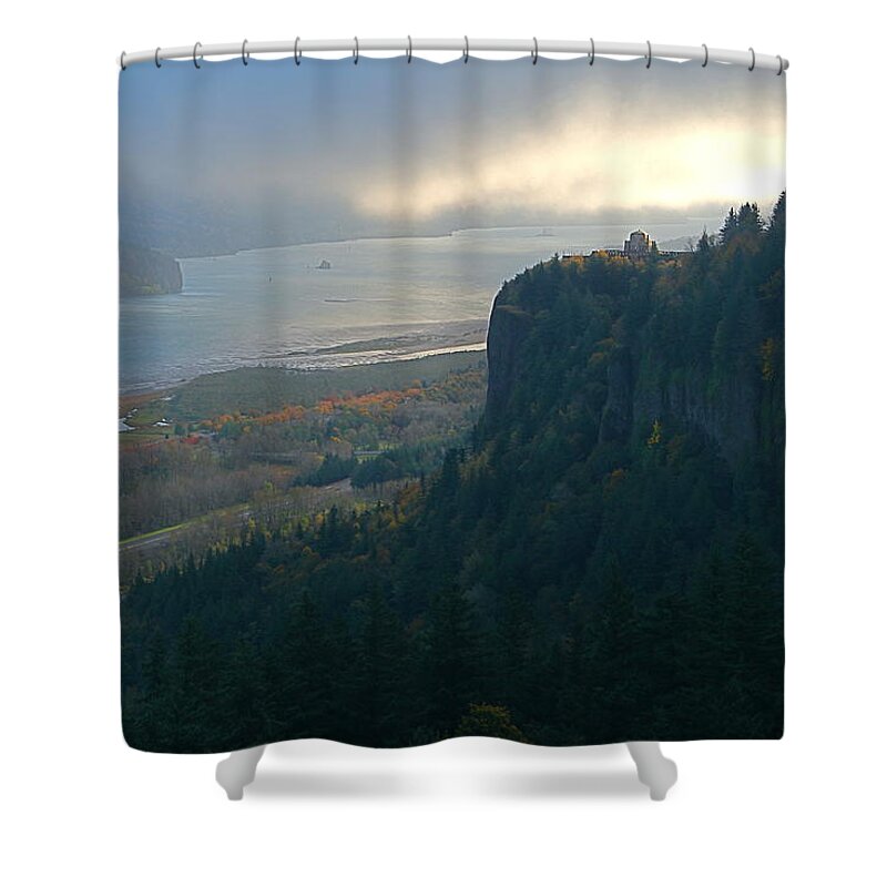 Vista House Shower Curtain featuring the photograph Vista House at Crown Point by Todd Kreuter