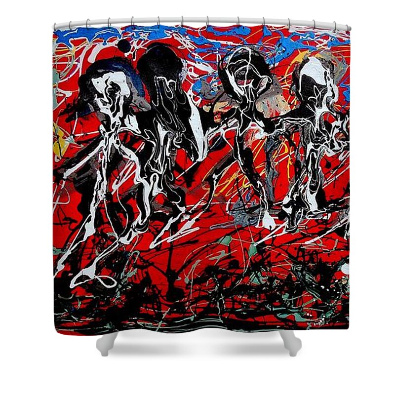  Shower Curtain featuring the painting Vitality by Rebecca Flores
