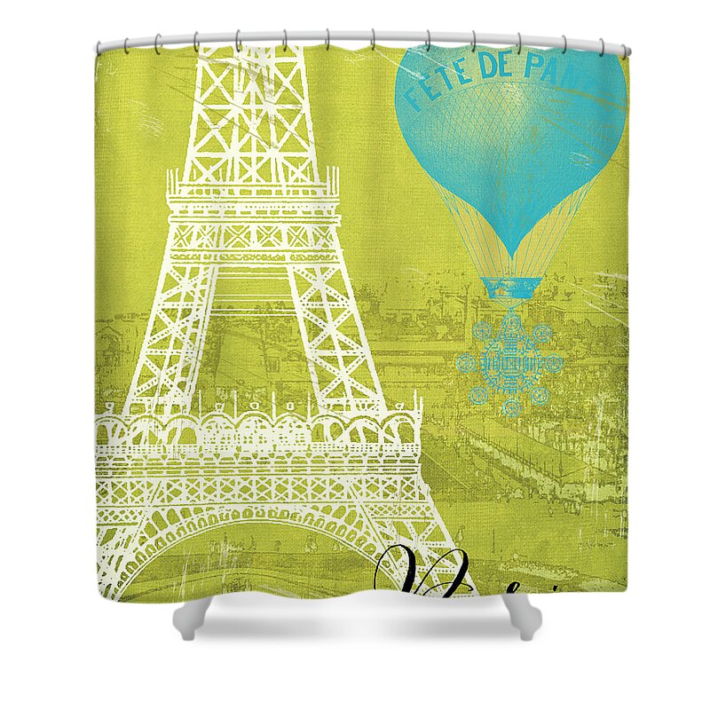 Paris Shower Curtain featuring the painting Viva La Paris by Mindy Sommers