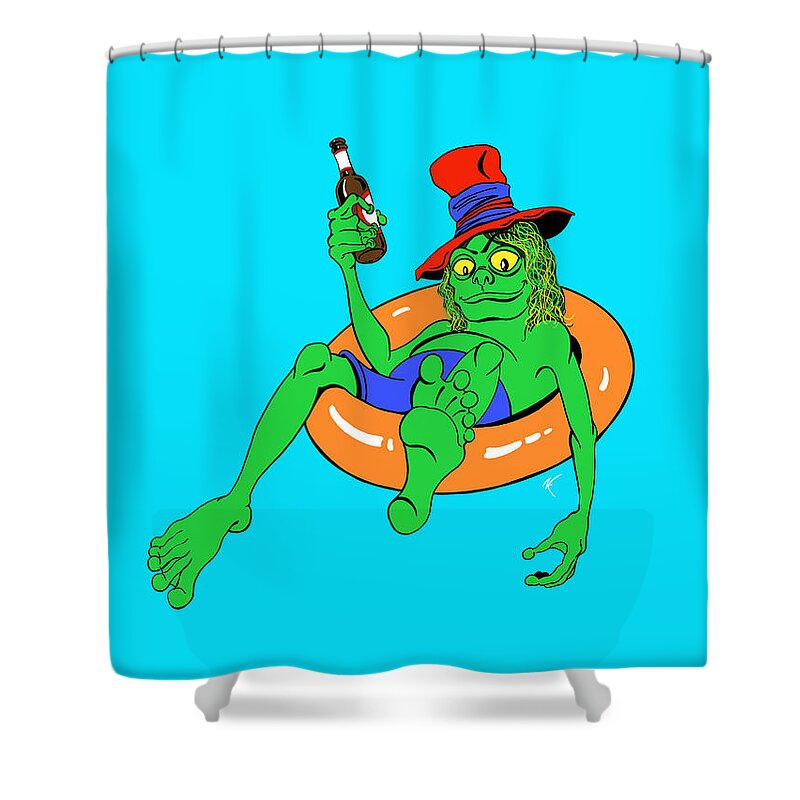 Water Shower Curtain featuring the digital art Vodnik by Norman Klein