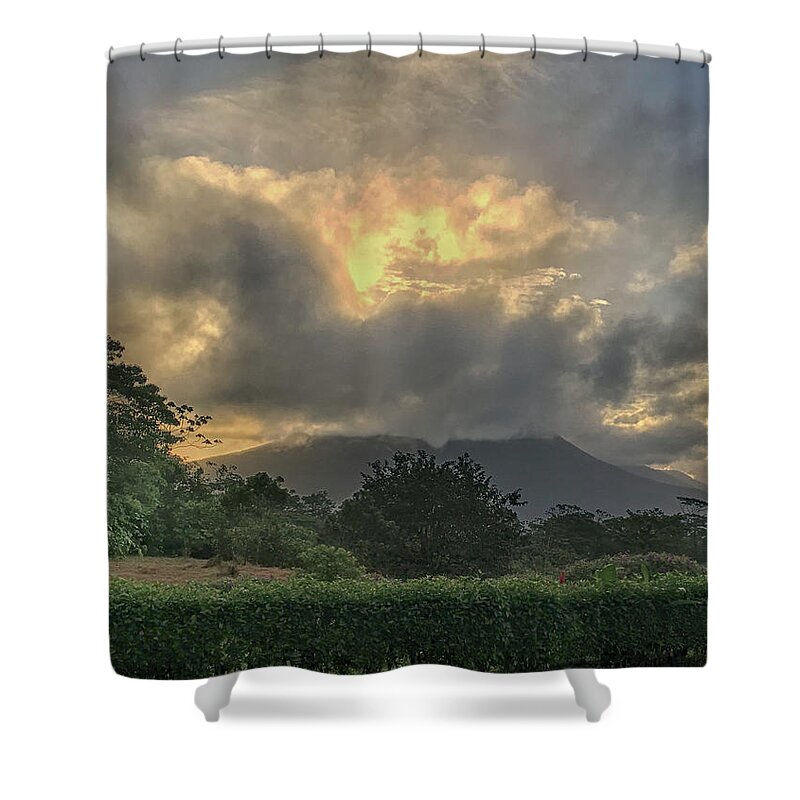 Volcano Shower Curtain featuring the photograph Volcan Aranel with Unicorn by Jessica Levant