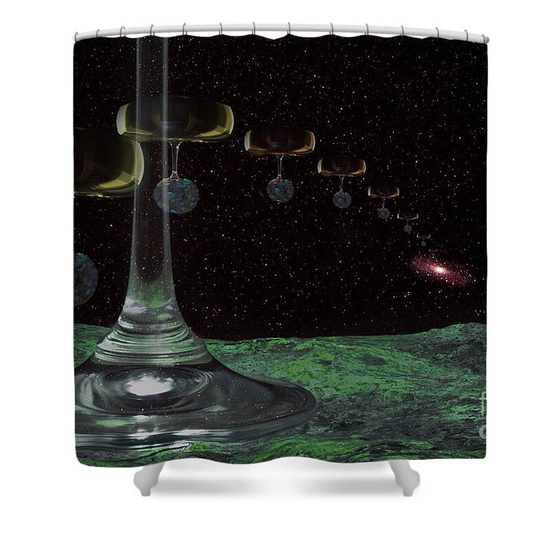 Wine Shower Curtain featuring the photograph Voyage To Andromeda by Roger Monahan