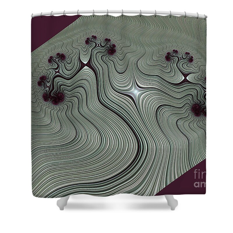 Fractal Shower Curtain featuring the digital art Vrksasana by Vix Edwards