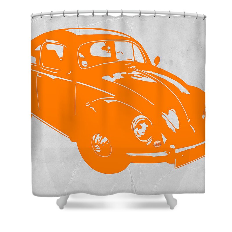 Vw Beetle Shower Curtain featuring the photograph VW Beetle Orange by Naxart Studio