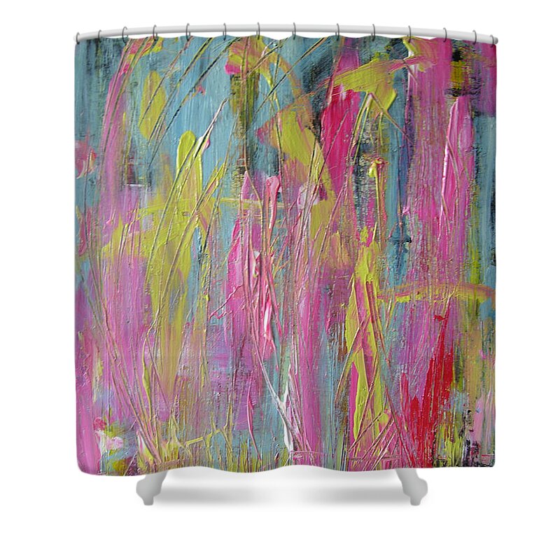 Abstract Painting Shower Curtain featuring the painting W23 - may by KUNST MIT HERZ Art with heart