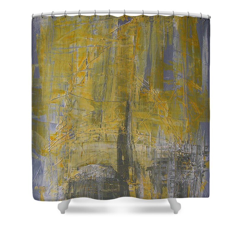 Abstract Painting Shower Curtain featuring the painting W29 - christine III by KUNST MIT HERZ Art with heart