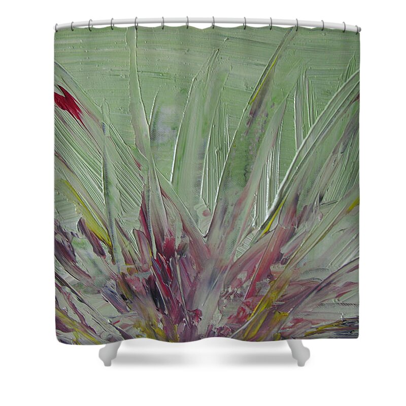 Abstract Paiting Shower Curtain featuring the painting W31 - smell by KUNST MIT HERZ Art with heart