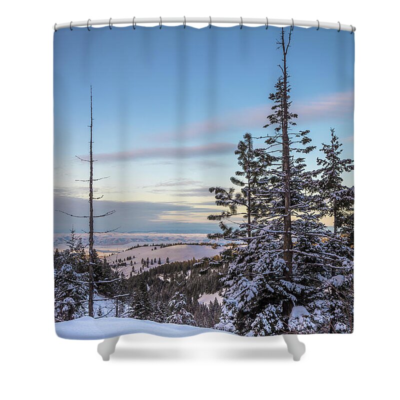 Brad Stinson Shower Curtain featuring the photograph Waha Mountain Winter by Brad Stinson