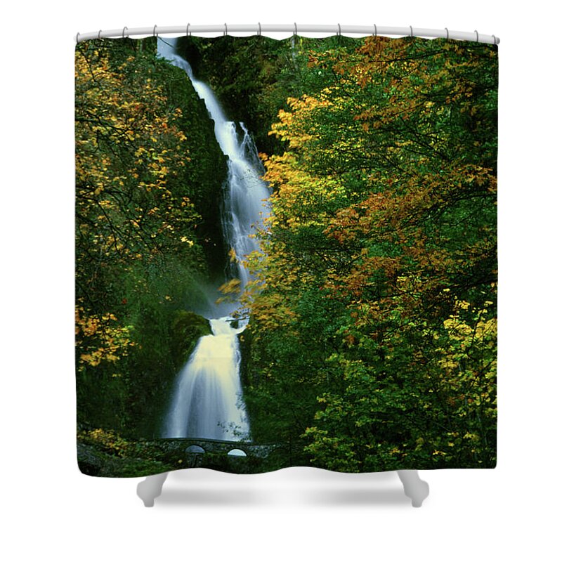 Images Shower Curtain featuring the photograph Wahkeena Falls waterfall by Rick Bures