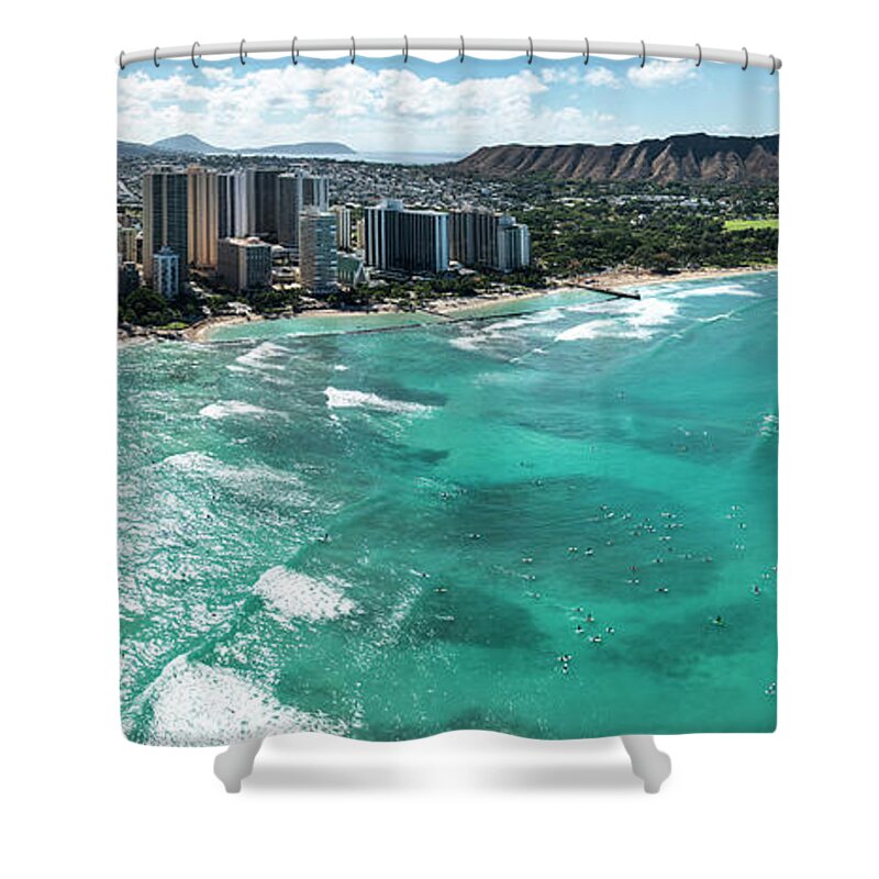 Waikiki Shower Curtain featuring the photograph Waikiki to Diamond Head by Sean Davey