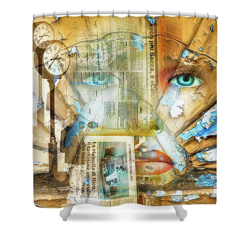 Woman Shower Curtain featuring the digital art Waiting for you by Gabi Hampe