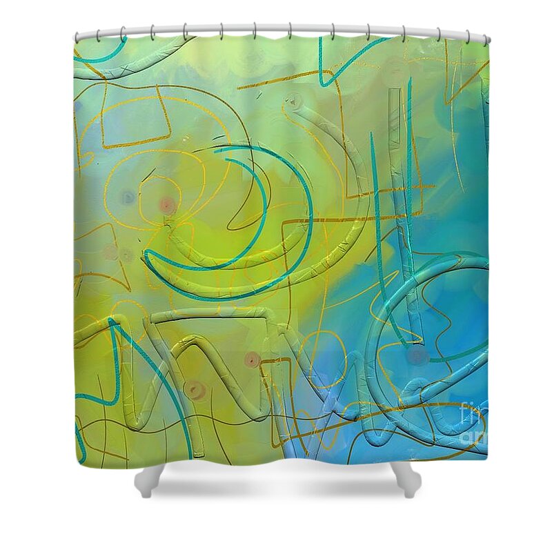 Abstract Shower Curtain featuring the digital art Waking up in Malaga by Chani Demuijlder