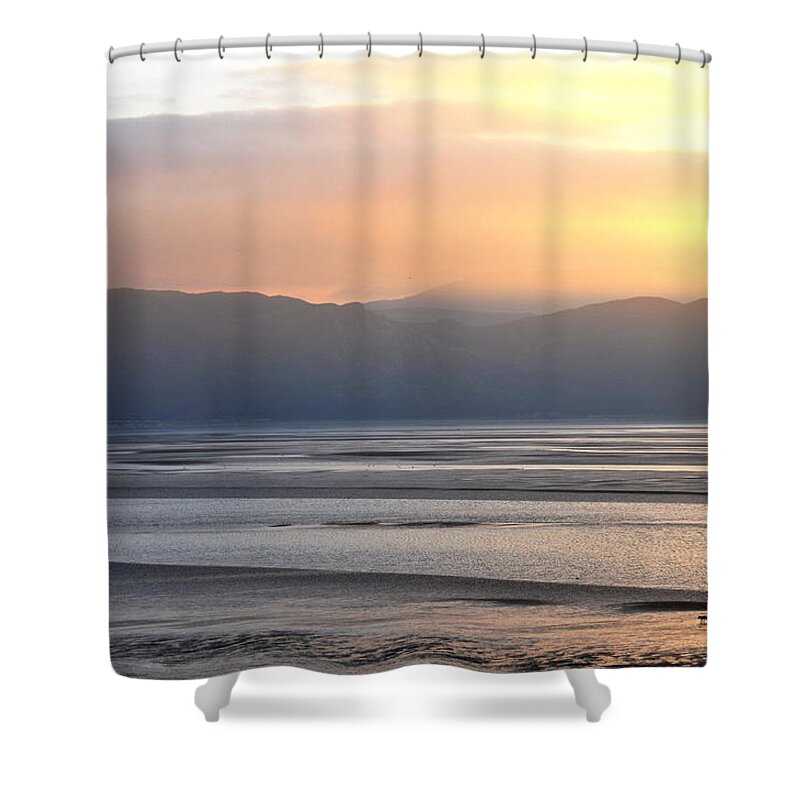 Wales Shower Curtain featuring the photograph Walk on the Beach by Harry Robertson