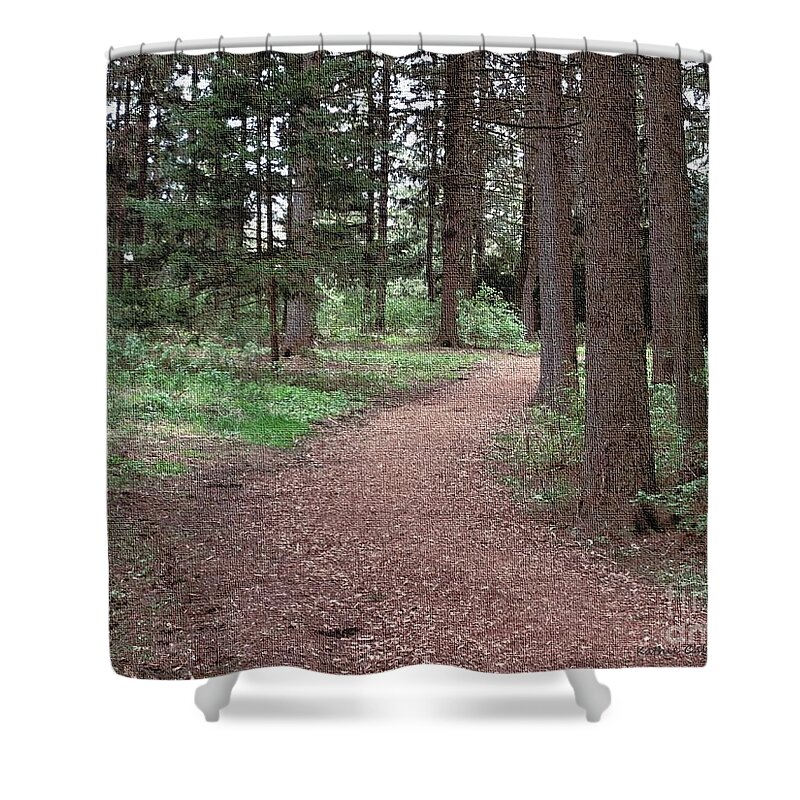 Photography Shower Curtain featuring the photograph Walk through the Pines by Kathie Chicoine