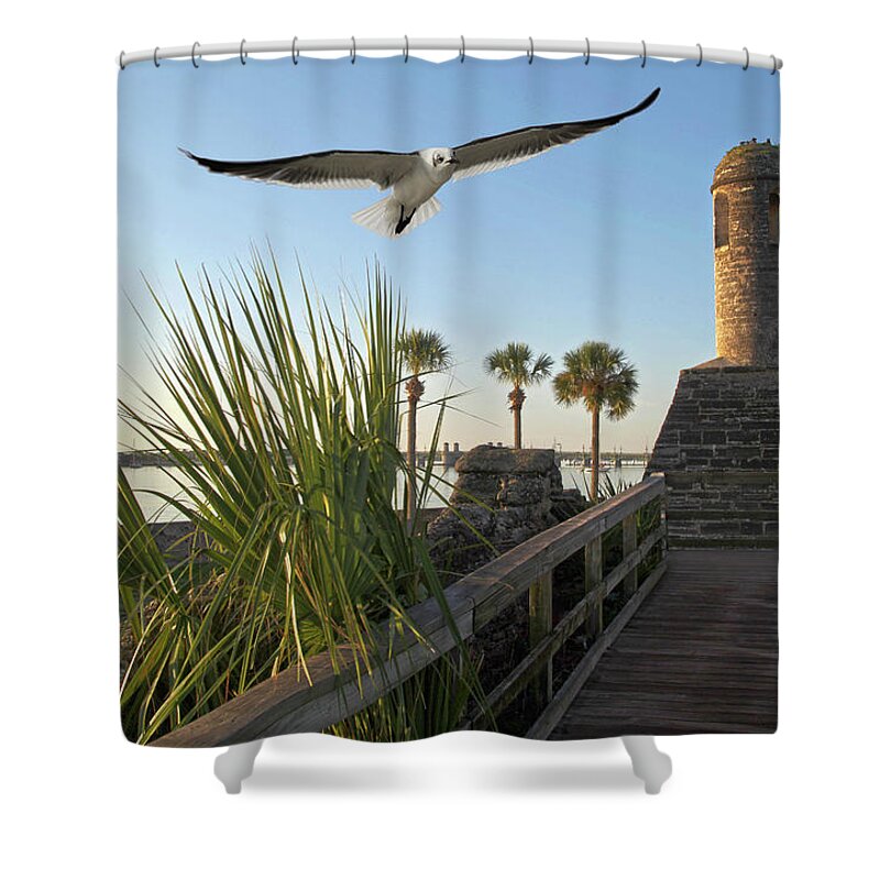 Spanish Shower Curtain featuring the photograph Walk To The Fort by Robert Och