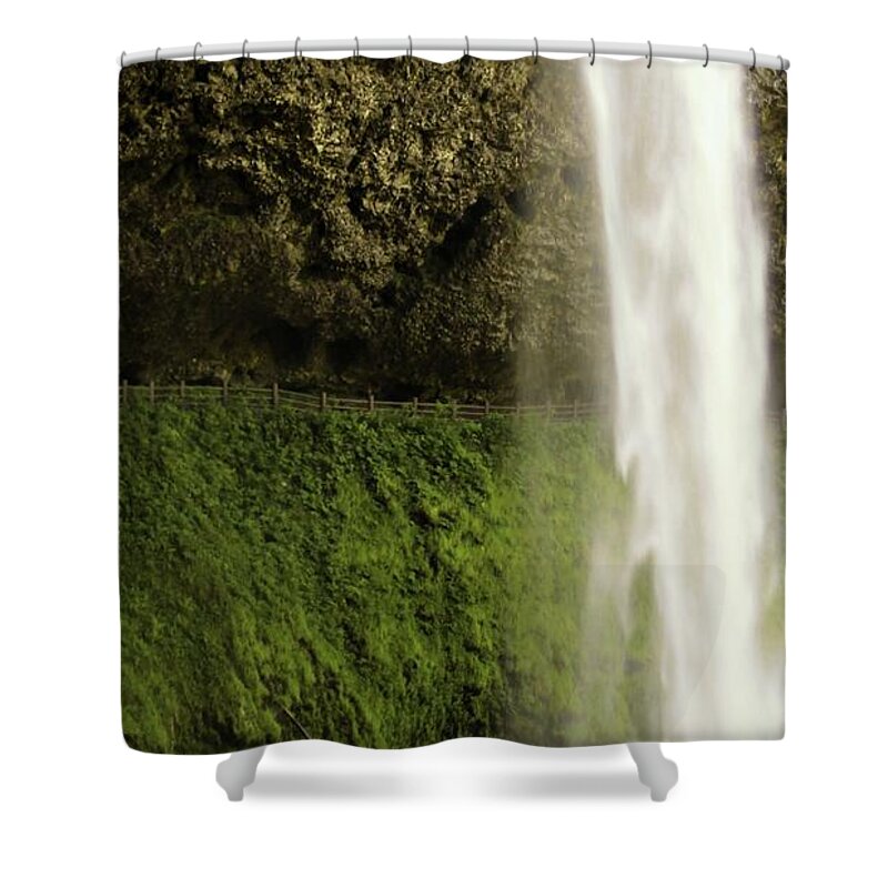 Waterfall Shower Curtain featuring the photograph Walking Behind The Falls by KATIE Vigil