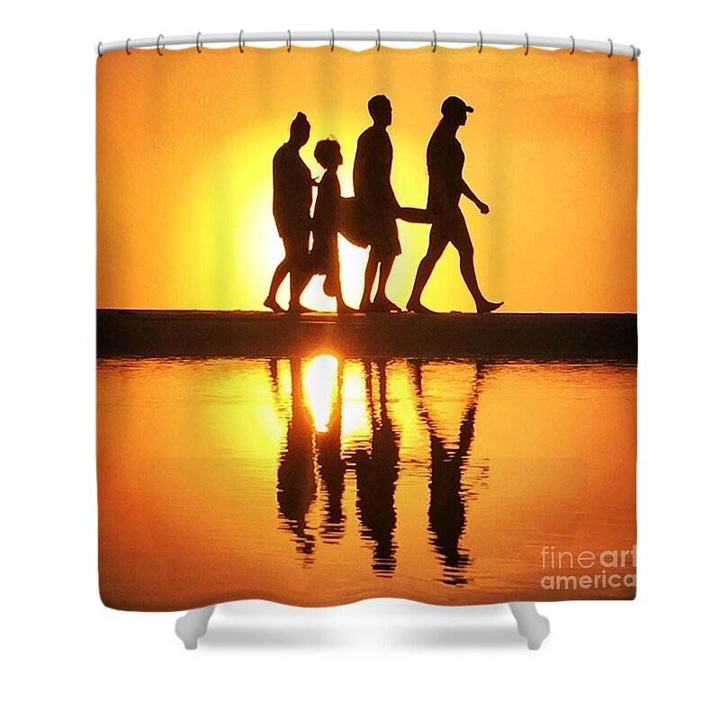 Beach Shower Curtain featuring the photograph Walking on Sunshine by LeeAnn Kendall