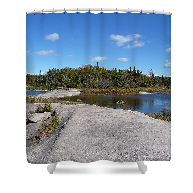 Rocks Shower Curtain featuring the photograph Walking on the whale's back by Ruth Kamenev