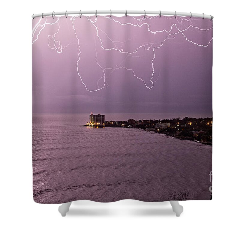 Weather Shower Curtain featuring the photograph Walking on Water by Bob Hislop