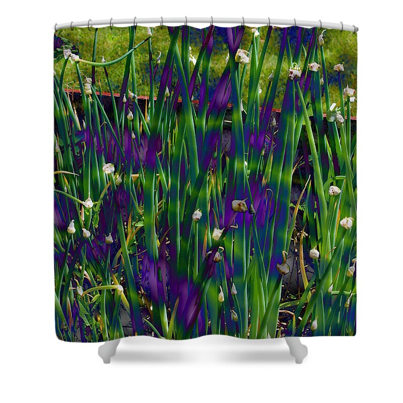 Walking Onions Shower Curtain featuring the photograph Walking onions by Jean Evans