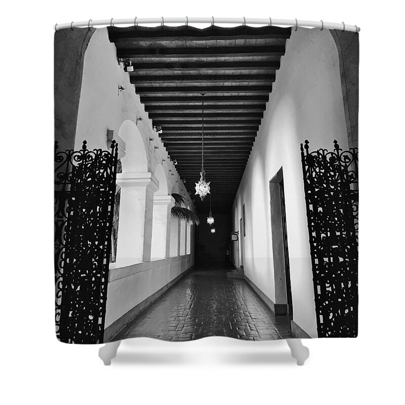Leading Lines Shower Curtain featuring the photograph Walking Thru by Doris Aguirre