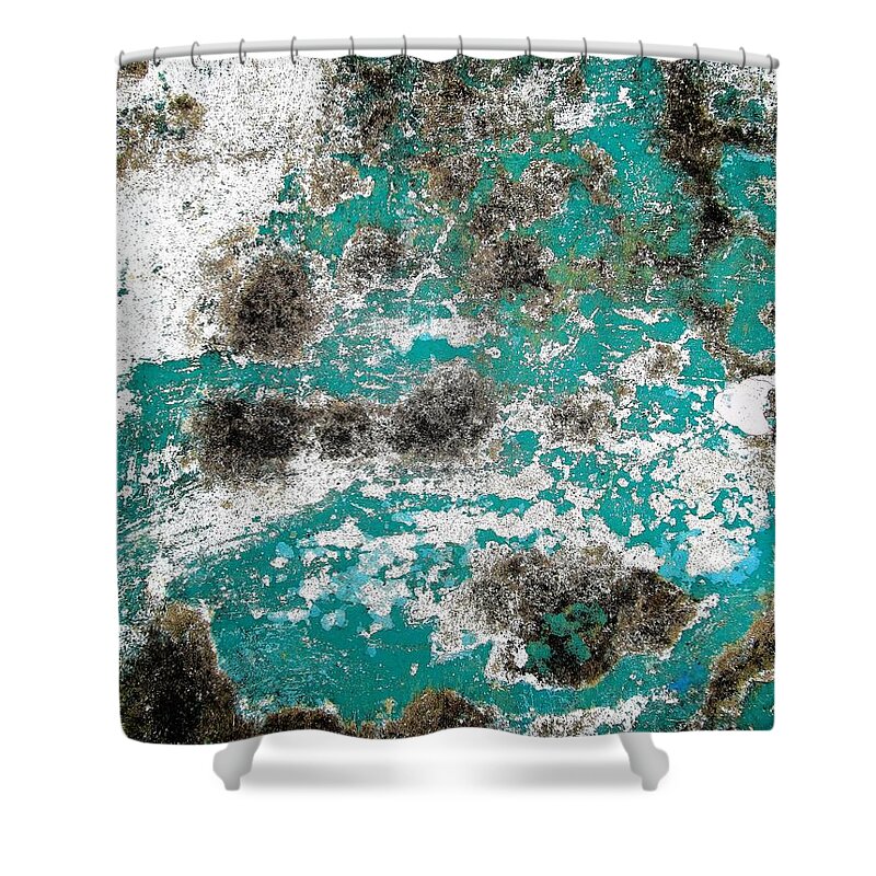 Texture Shower Curtain featuring the photograph Wall Abstract 171 by Maria Huntley