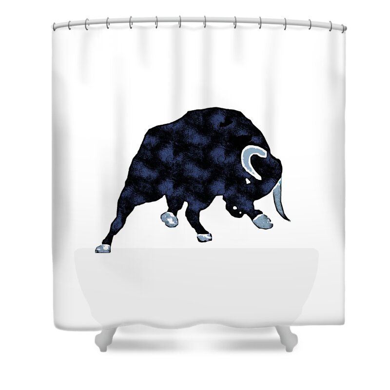 Painting Shower Curtain featuring the painting Wall Street Bull Market Series 1 t-shirt by Edward Fielding
