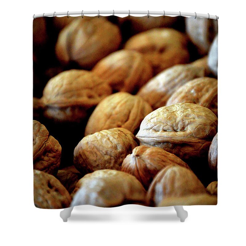 Walnuts Shower Curtain featuring the photograph Walnuts Ready For Baking by Lesa Fine